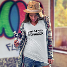 Load image into Gallery viewer, LA CHAVALA LINDA-UNISEX V-Neck & Crew Neck T-Shirt - BLACK & WHITE