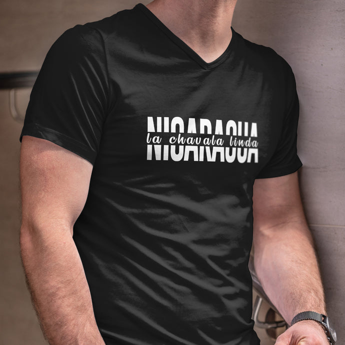 LA CHAVALA LINDA-UNISEX V-Neck & Crew Neck T-Shirt - BLACK & WHITE