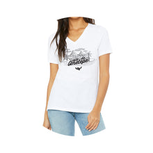 Load image into Gallery viewer, Short Sleeve V-Neck Tee White - Ometepe Island