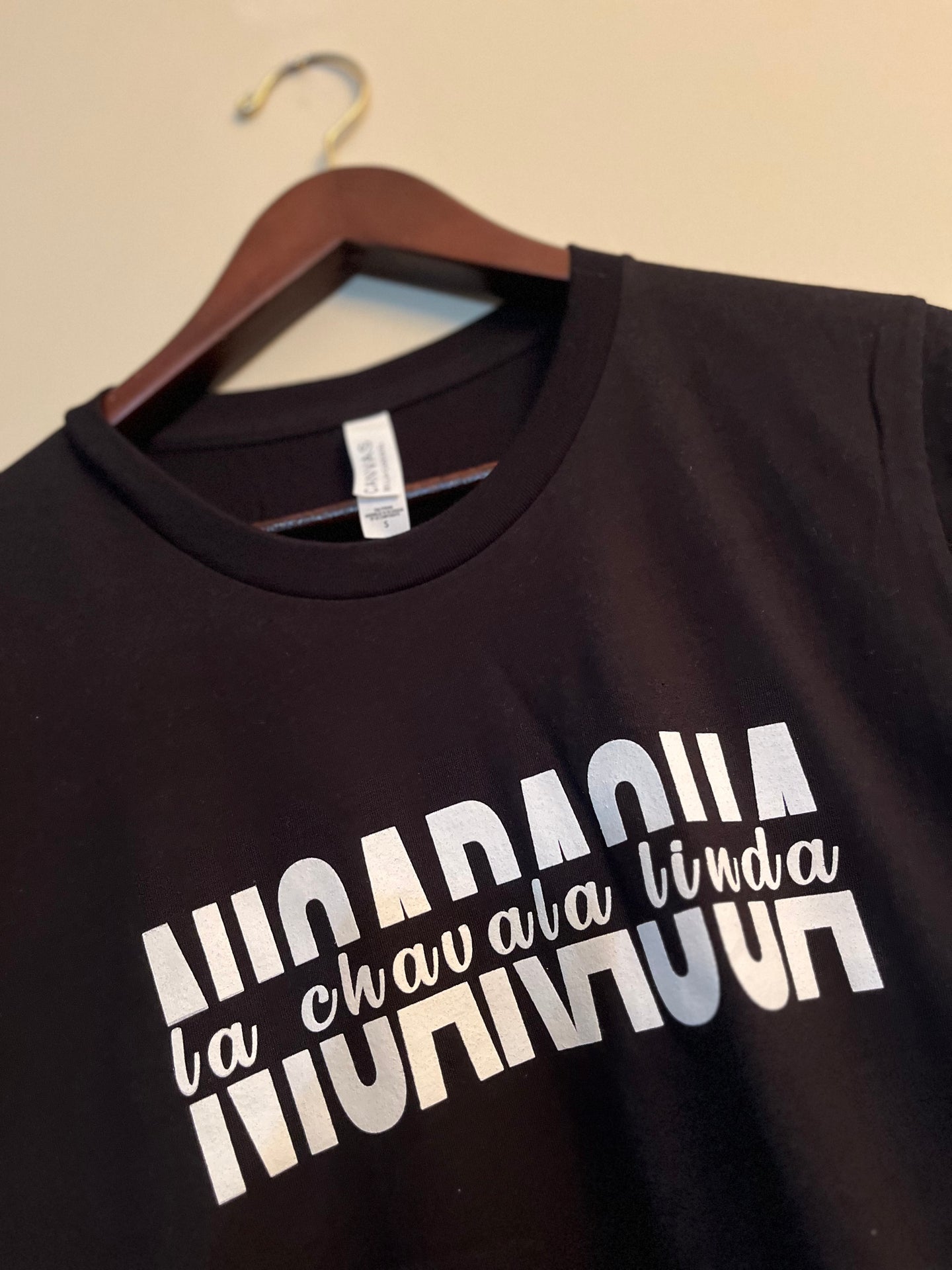 LA CHAVALA LINDA-UNISEX V-Neck & Crew Neck T-Shirt - BLACK & WHITE
